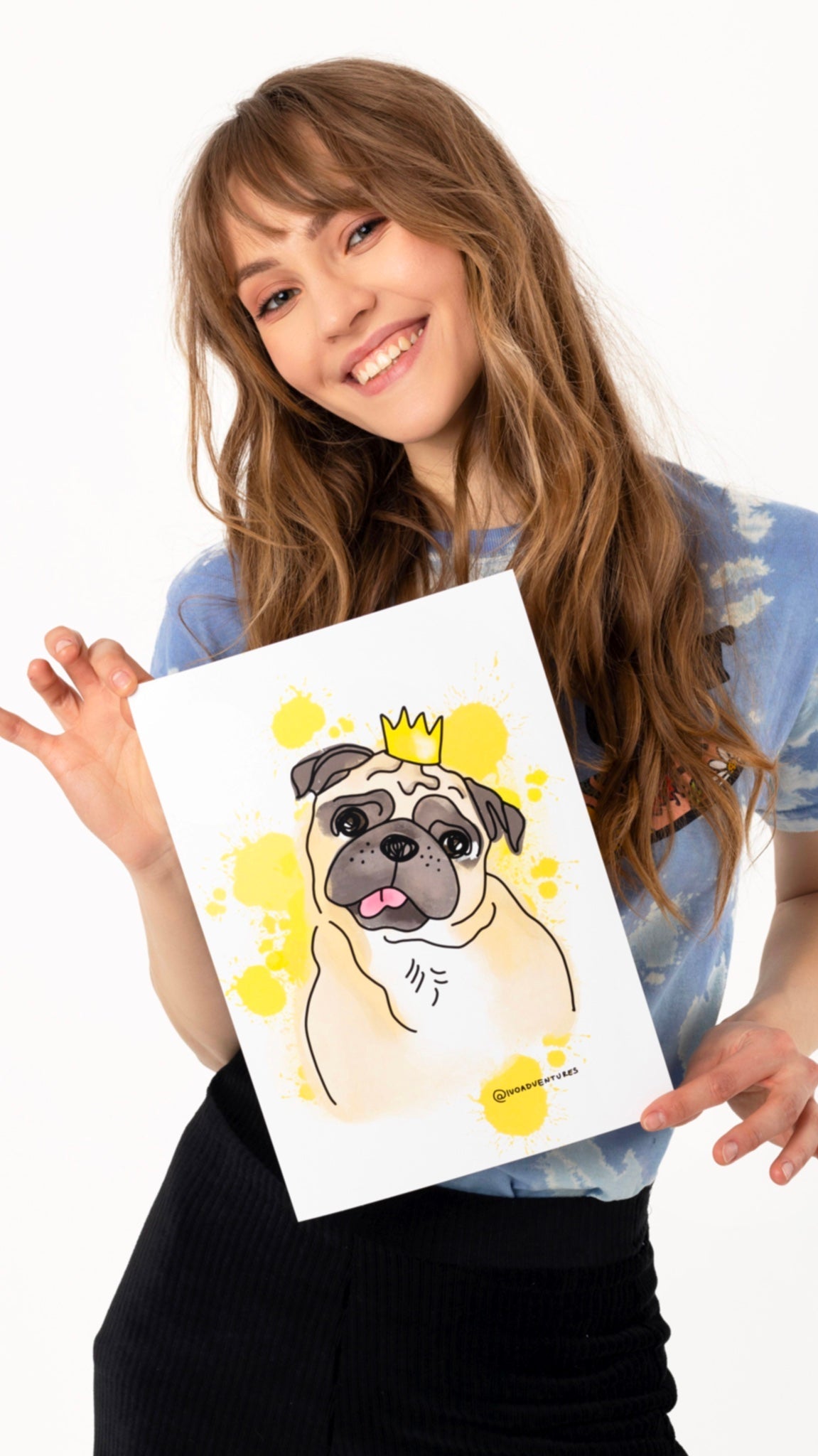 Plakato Obraz - Mopsik w Koronie