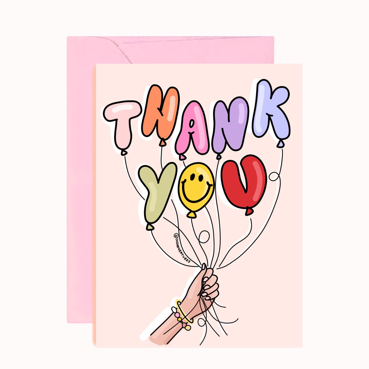 Kartka - balony THANK YOU