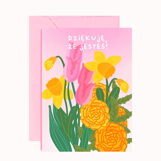 Kartka - Dziękuję, że jesteś! Tulipany