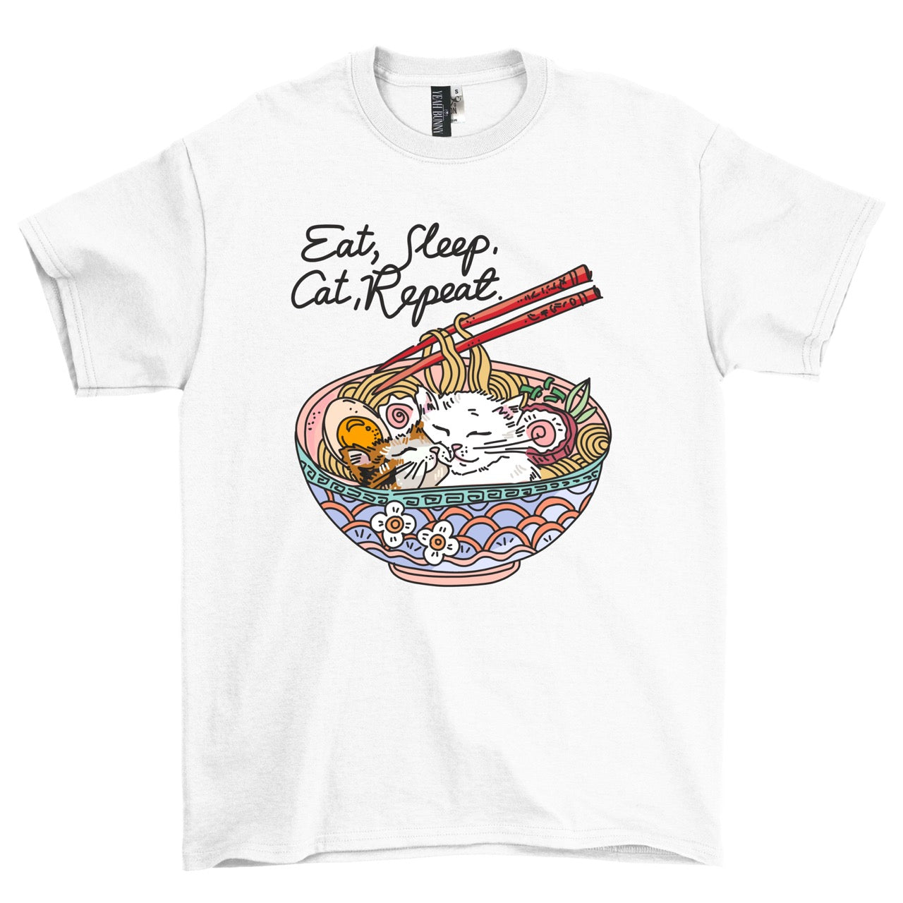 T-shirt biały Kotki Ramen