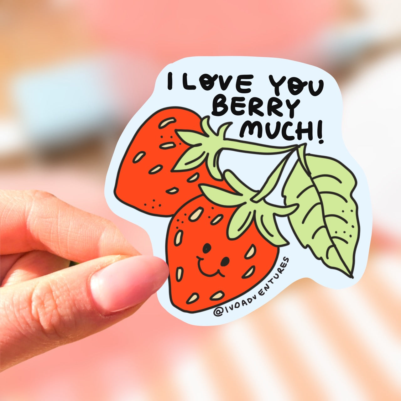 Naklejka - I Love You Berry Much Truskawki