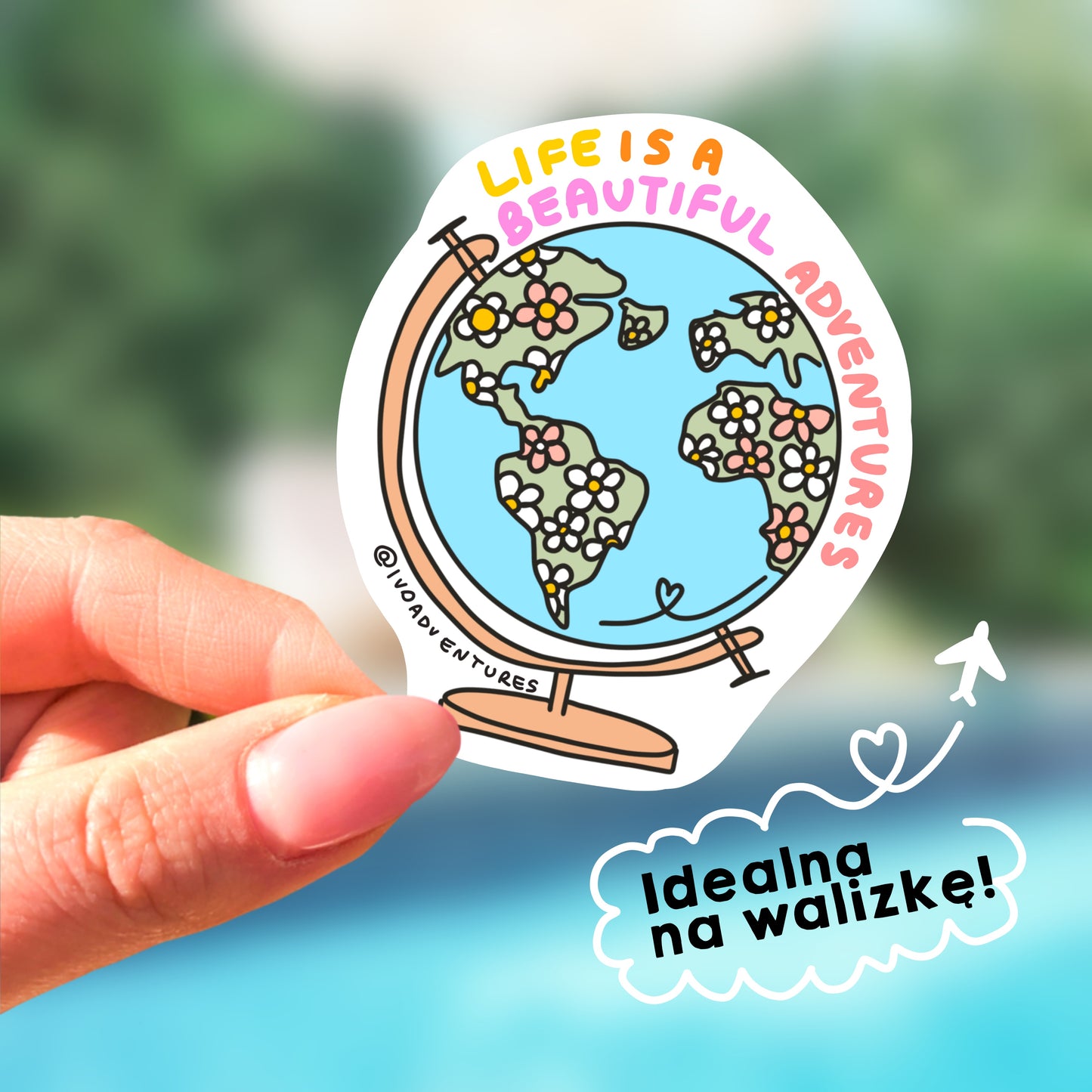 Naklejka - Kwiecisty Globus