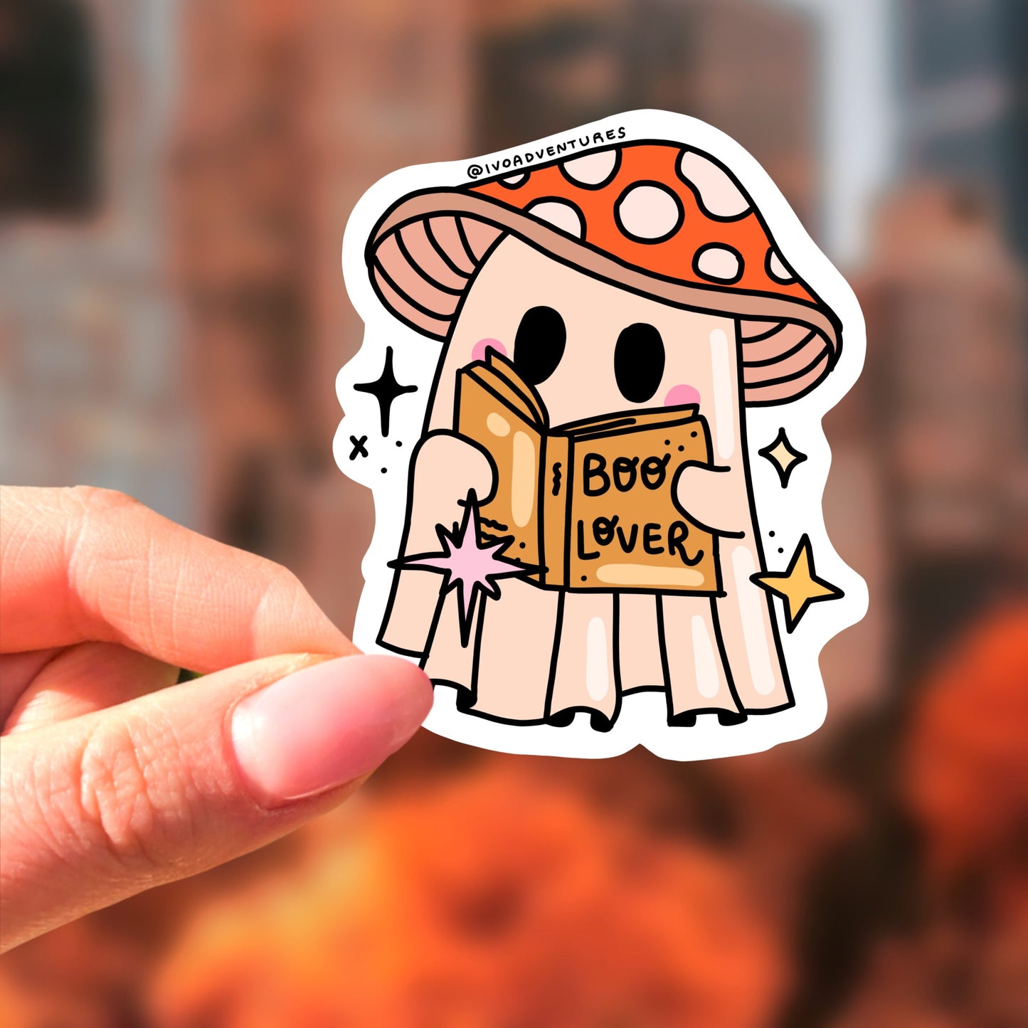 Naklejka - kawaii duszek Halloween