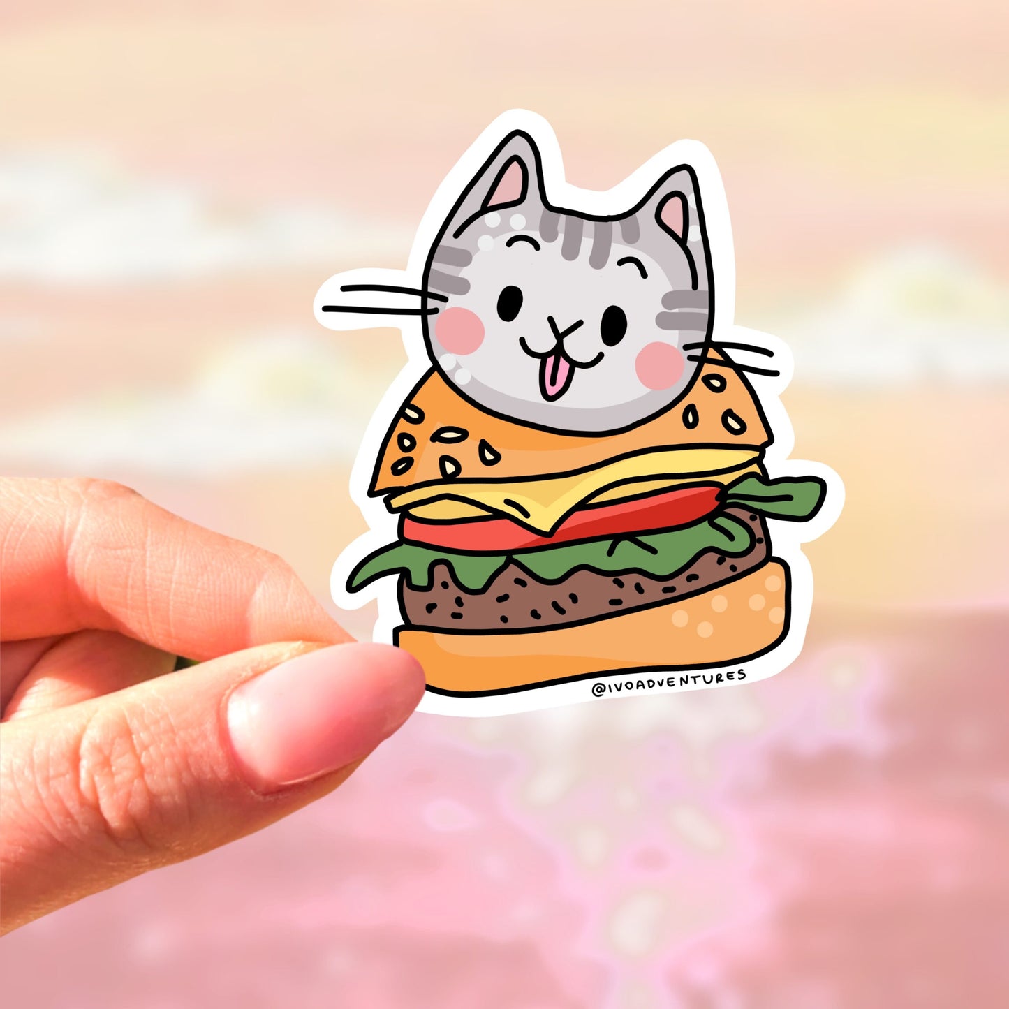 Naklejka Kotek Burger