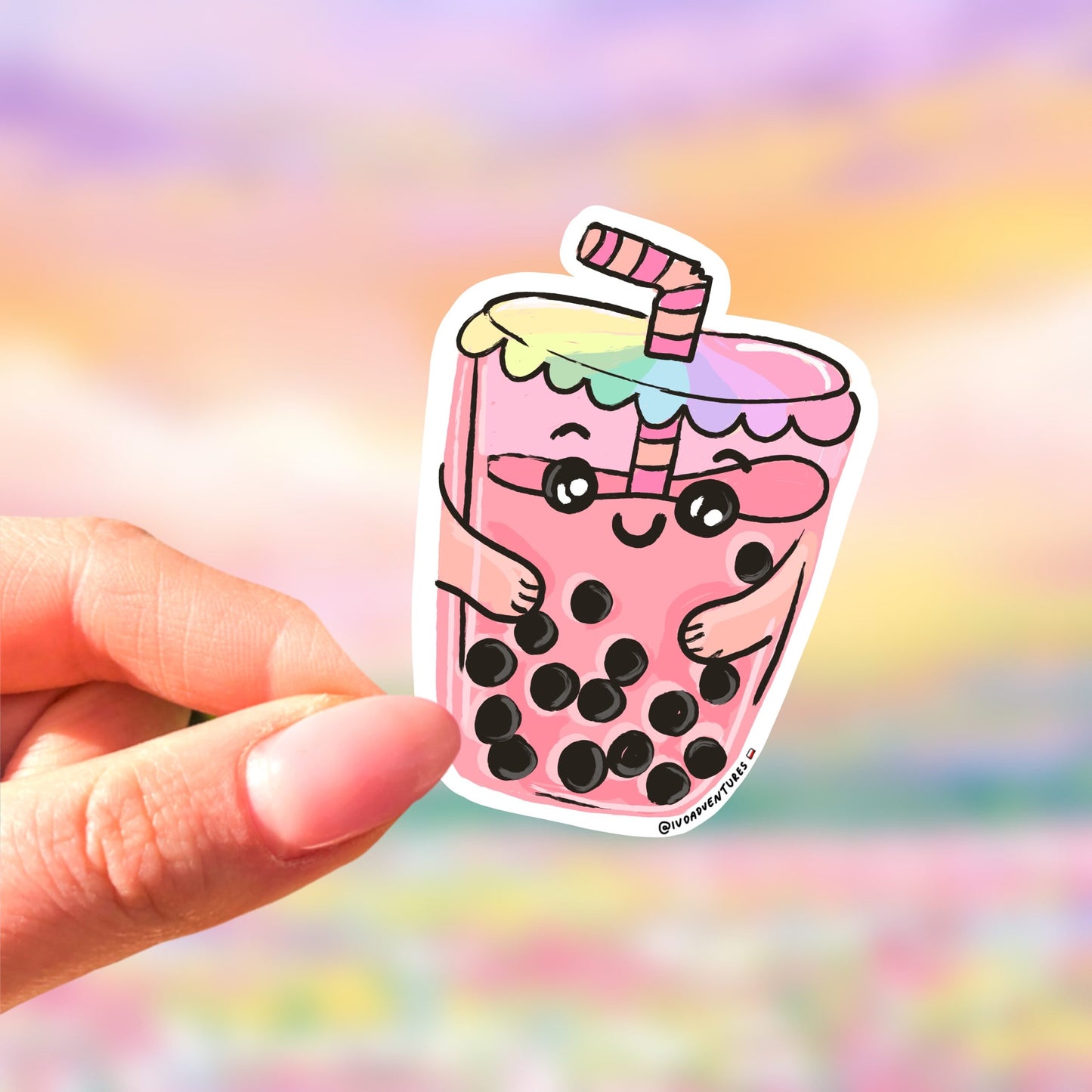 Naklejka Tęczowa Boba