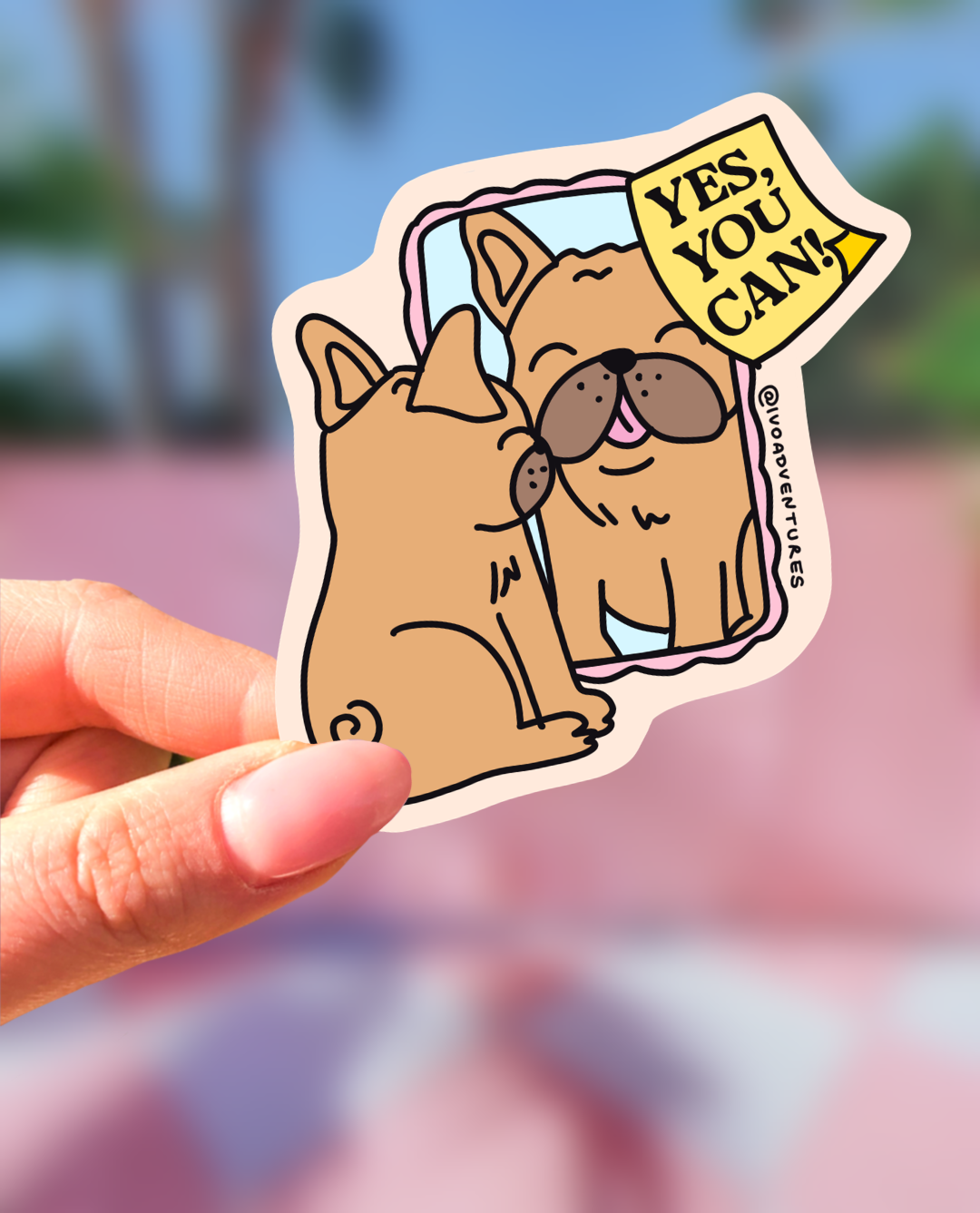 Naklejka - Frenchie lusterko – Yes We Can