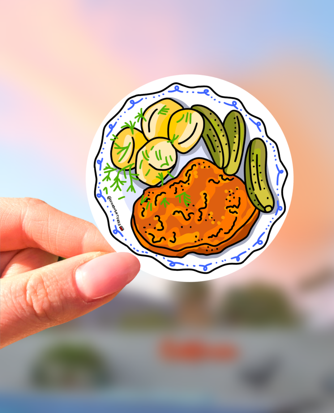 Naklejka - Kotlet schabowy obiad