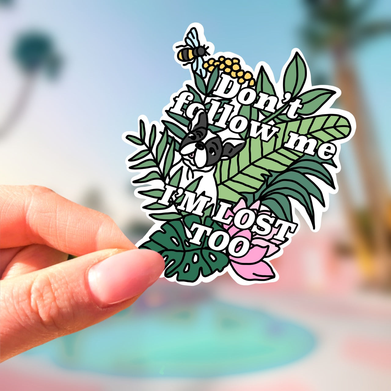 Naklejka Piesek Don't Follow Me Liście