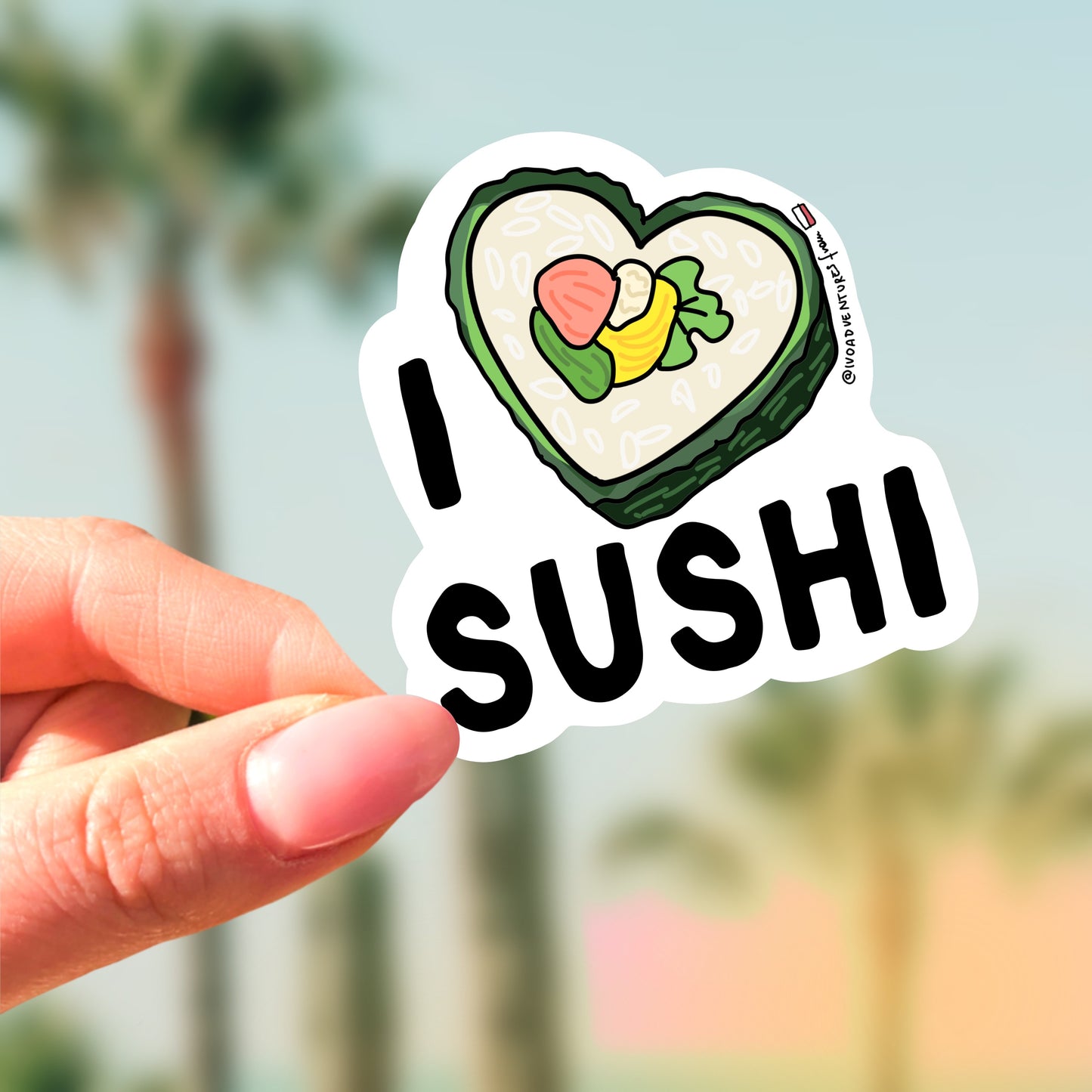 Naklejka - I love SUSHI