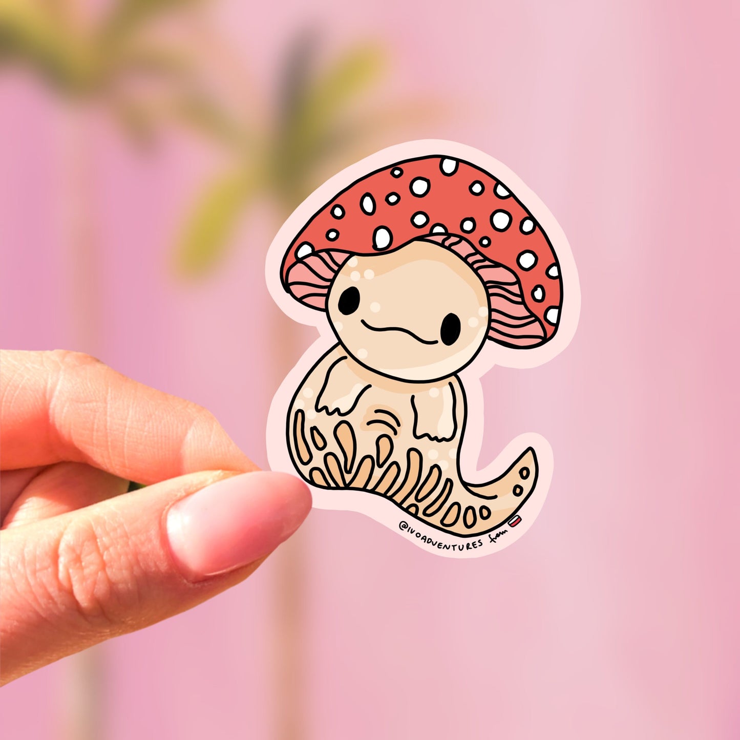 Naklejka Grzybek Axolotl