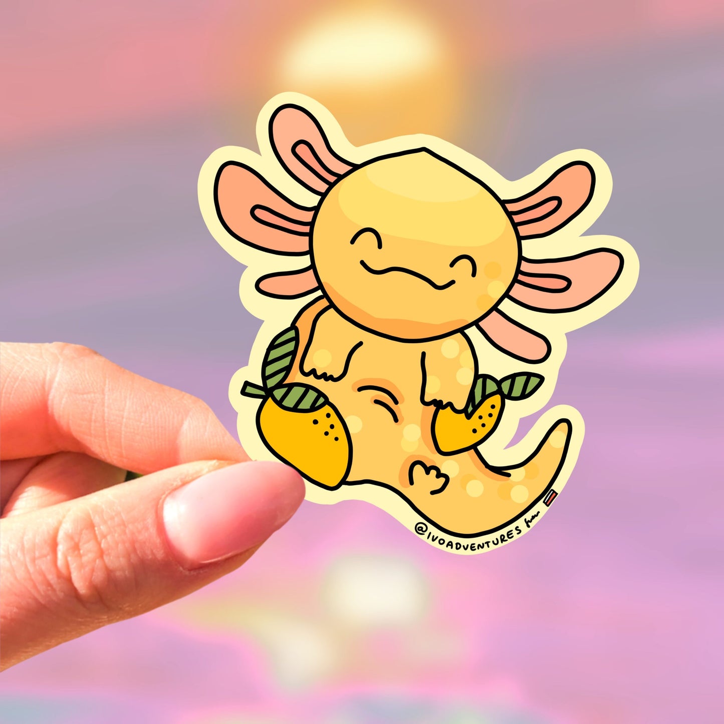 Naklejka Cytrynek Axolotl
