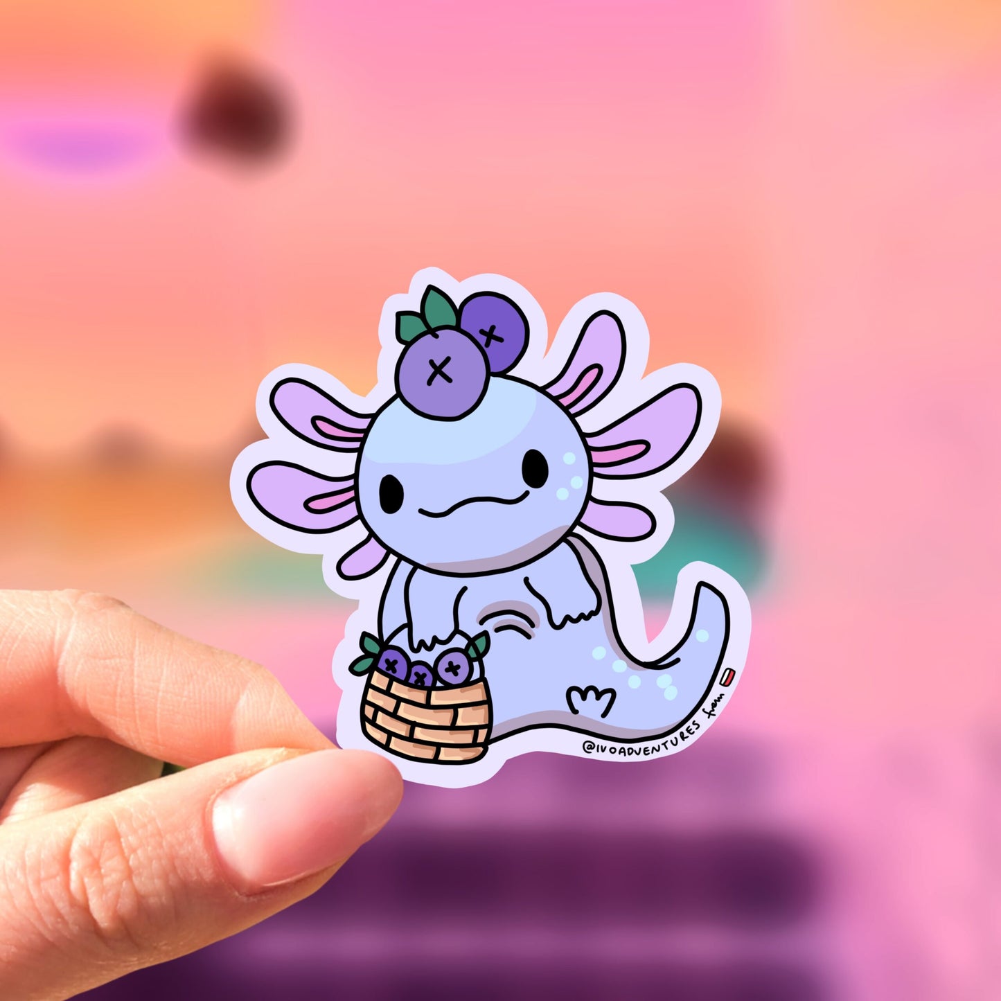Naklejka JAGODOWY Axolotl