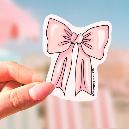 Naklejka - Różowa Kokarda