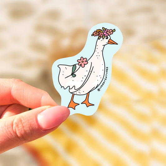 Naklejka - Gąska w Wianku