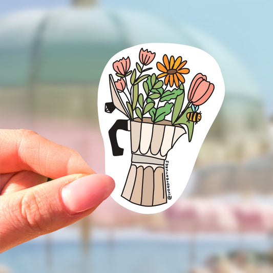 Naklejka - Kwiecista Kawiarka