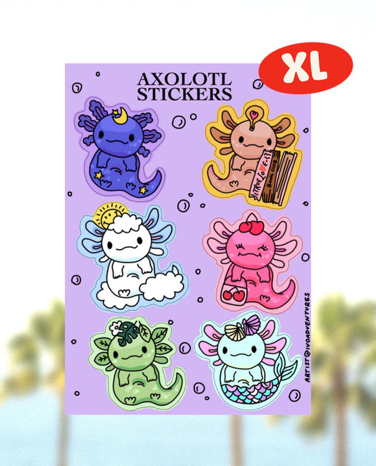 Naklejki Arkusz Axolotl 🐊 XL