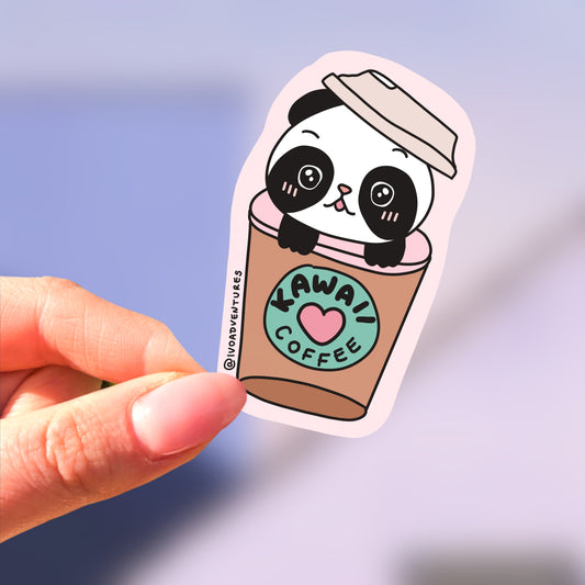 Naklejka - Panda Kawka