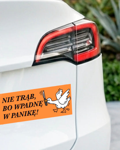 Naklejka na samochód - GĄSKA - NIE TRĄB