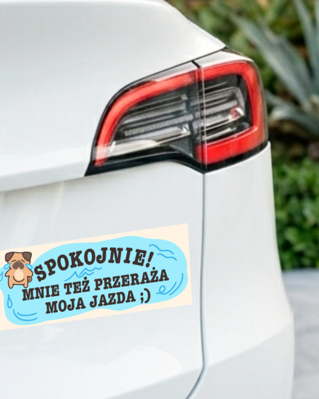 Naklejka na samochód - MOJA JAZDA MNIE PRZERAŻA