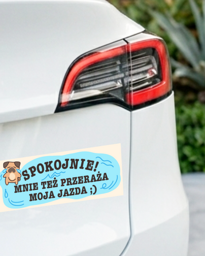 Naklejka na samochód - MOJA JAZDA MNIE PRZERAŻA