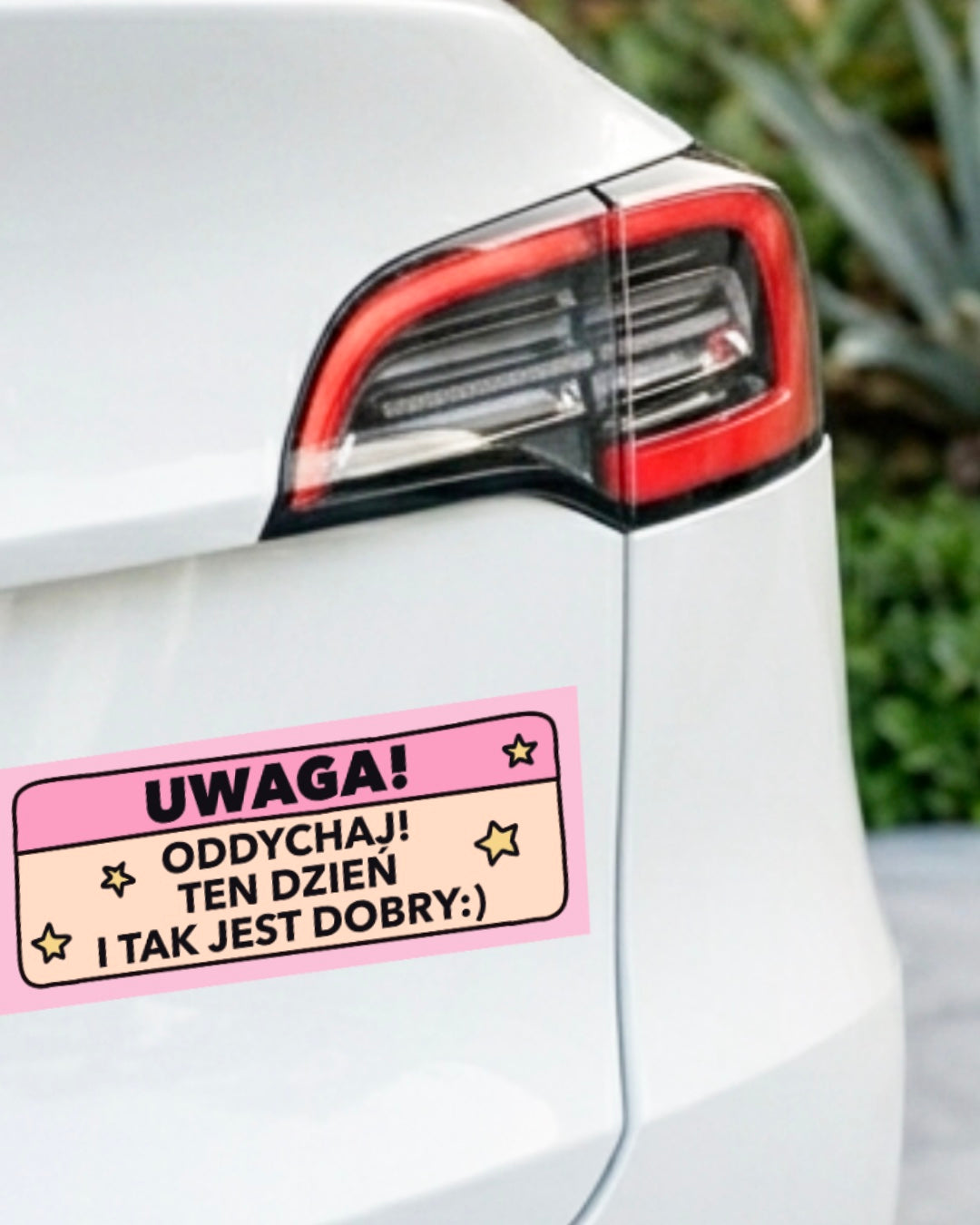 Naklejka na samochód - TEN DZIEŃ JEST DOBRY