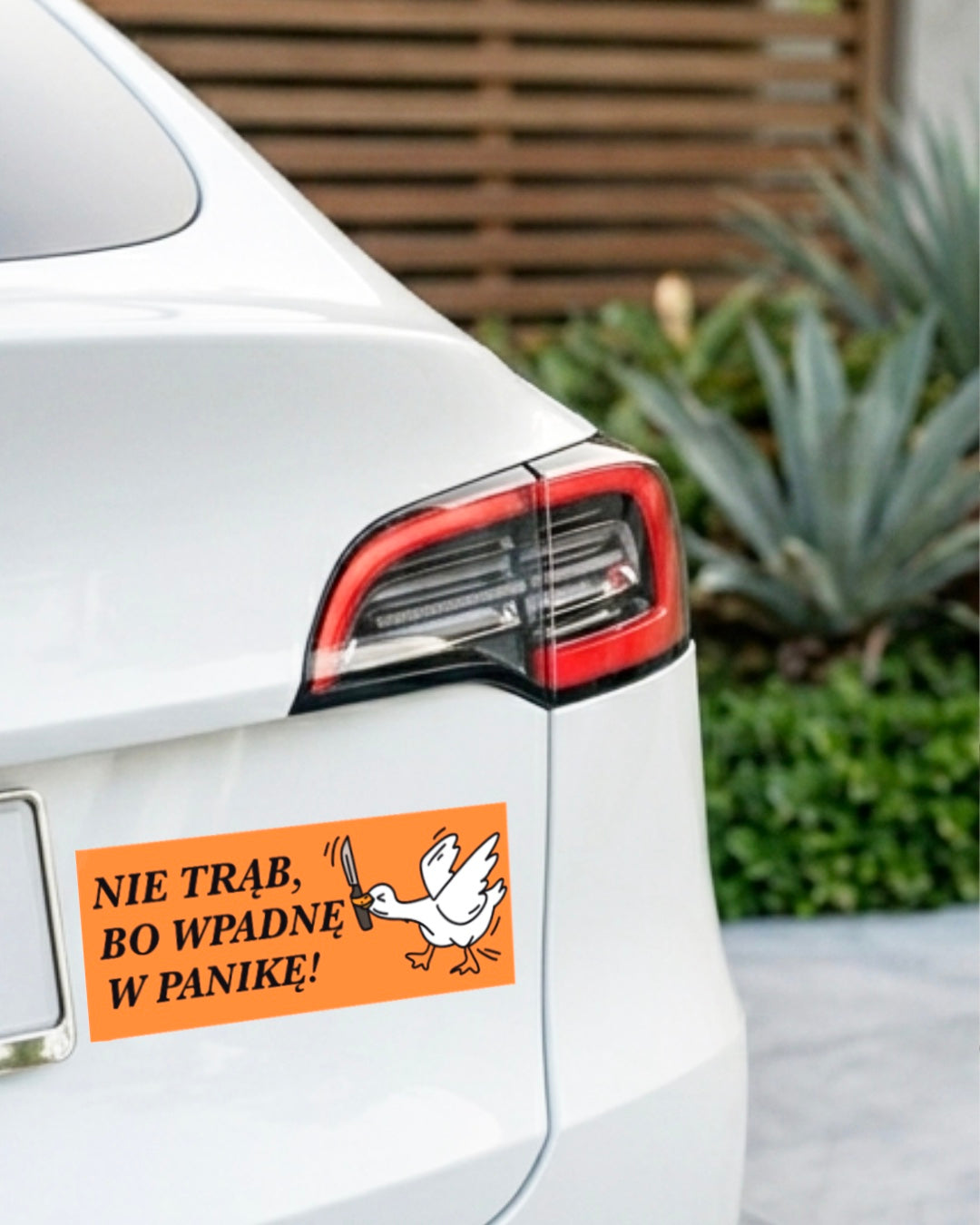 Naklejka na samochód - GĄSKA - NIE TRĄB