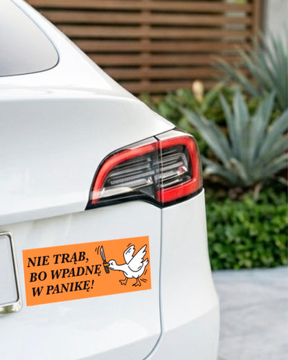 Naklejka na samochód - GĄSKA - NIE TRĄB
