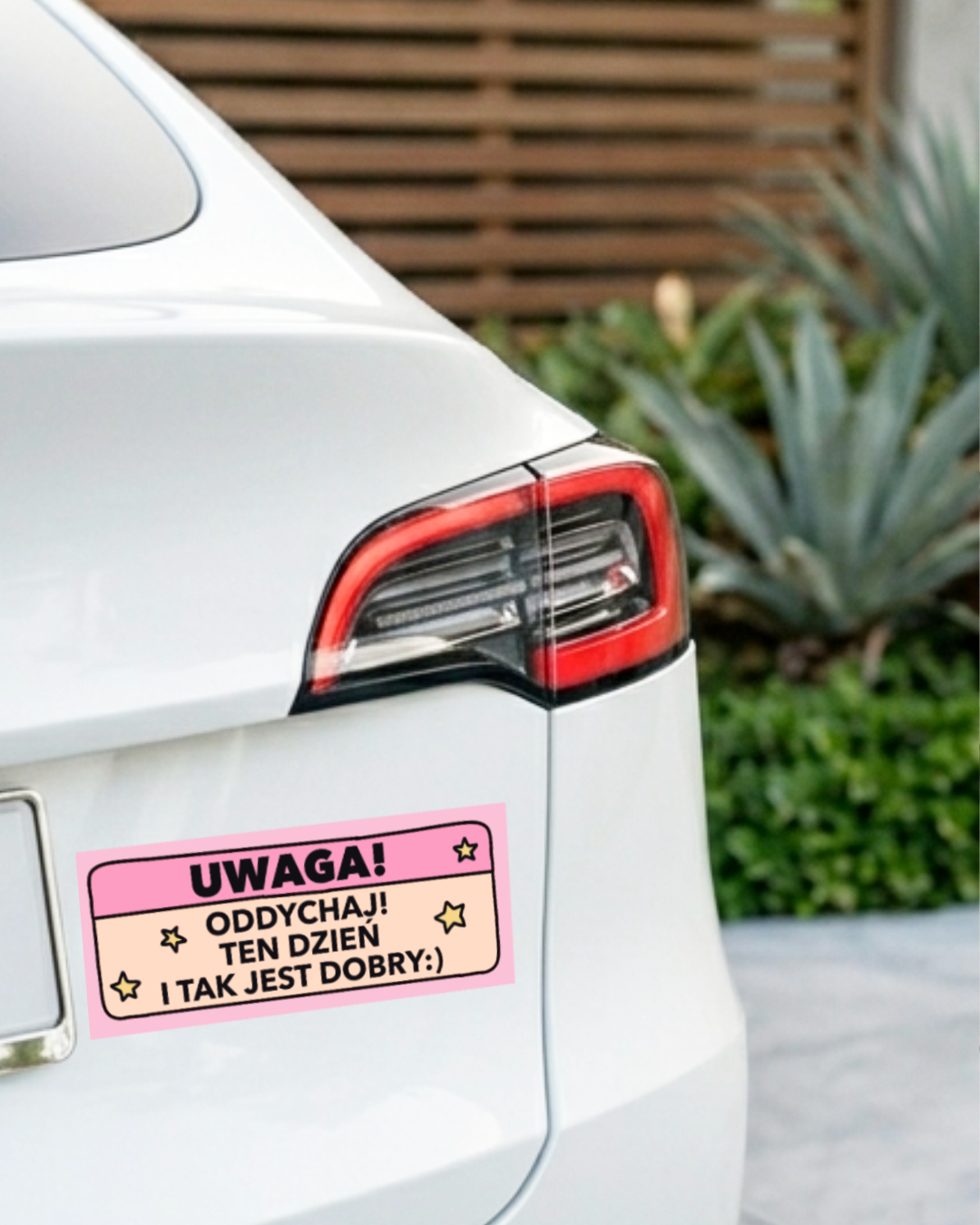 Naklejka na samochód - TEN DZIEŃ JEST DOBRY
