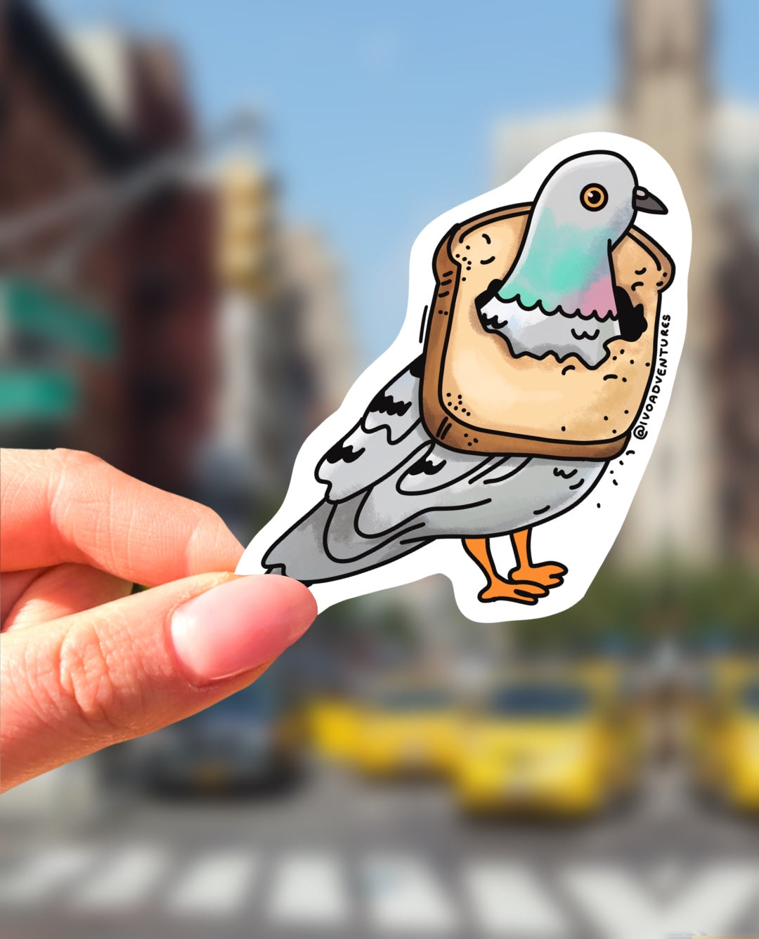 Naklejka - Gołąb w chlebie