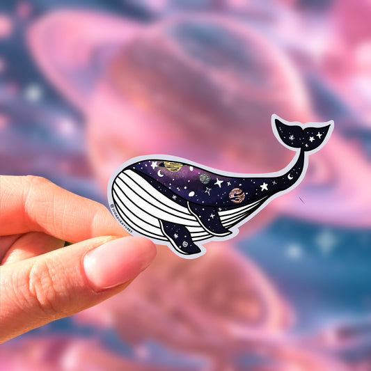 Naklejka - kosmiczny wieloryb
