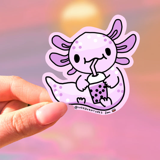 Naklejka Fioletowy Axolotl Boba