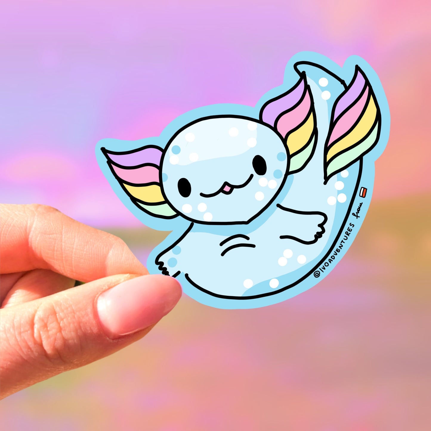 Naklejka Tęczowy Axolotl