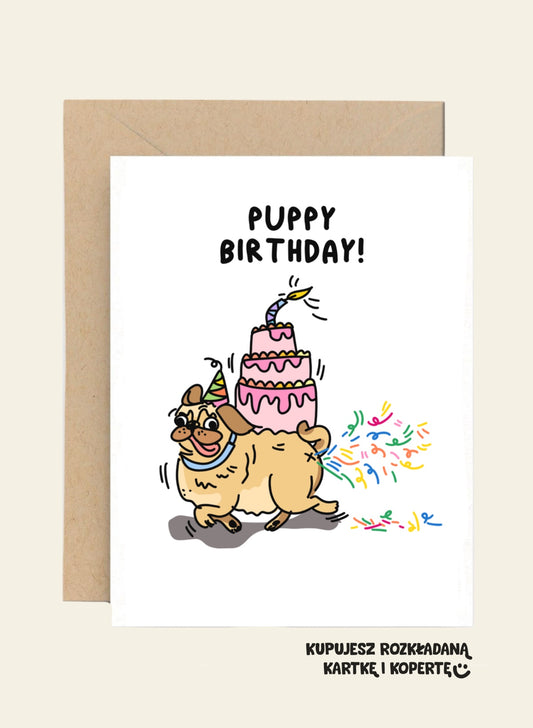 Kartka Urodzinowa - Puppy Birthday