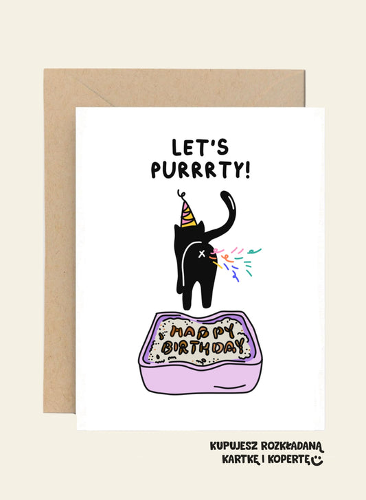 Kartka Urodzinowa - Let's Purrty