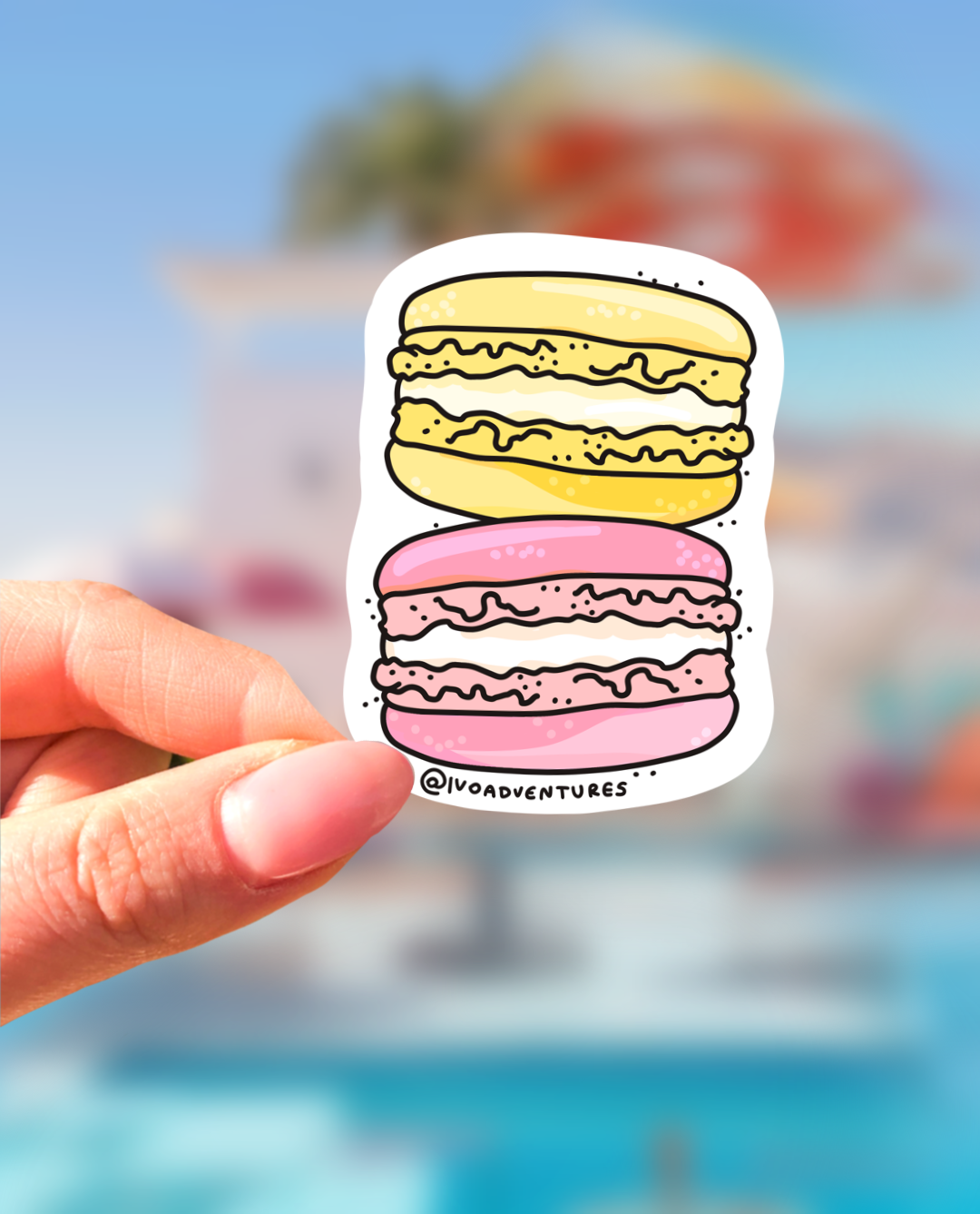 Naklejka - Makaroniki francuskie pastelowe