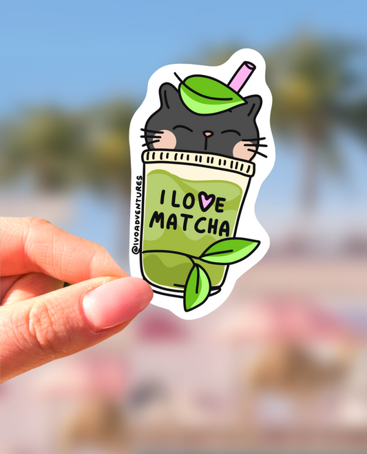 Naklejka - Kotek matcha