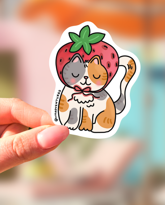 Naklejka - Sweet Kotek – Kotek truskawka