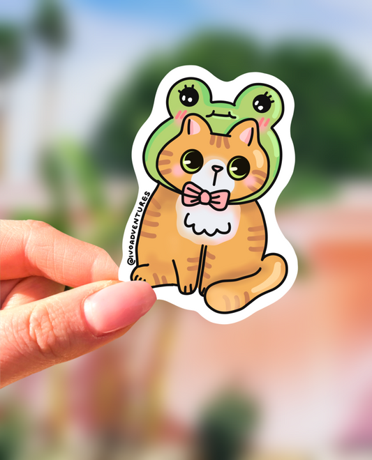 Naklejka - Sweet Kotek – Kotek żabka