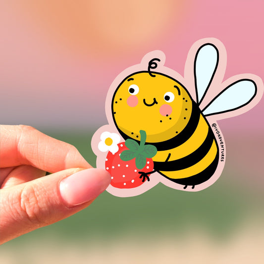 Naklejka Pszczółka z truskawką