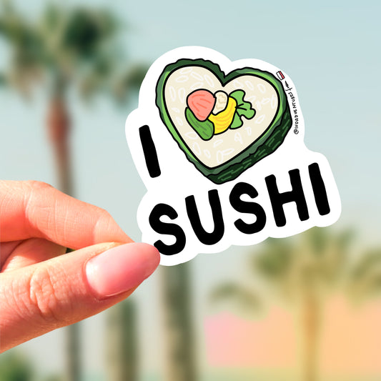 Naklejka - I love SUSHI