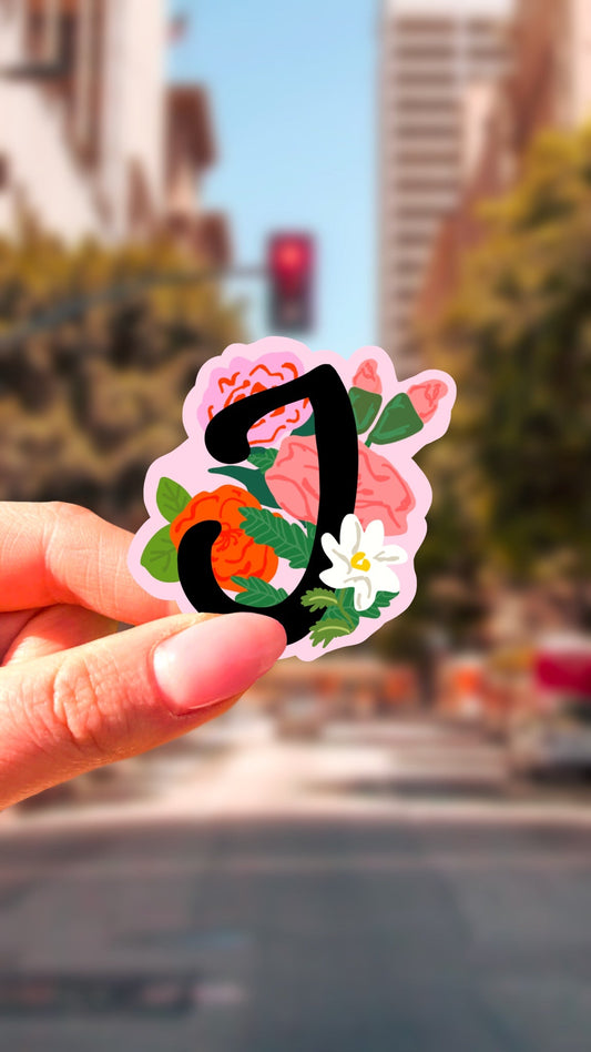 Naklejka - Inicjał - J