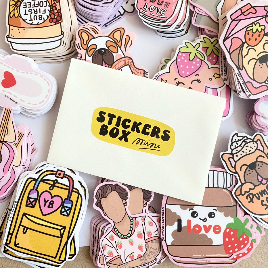 🌈 Specjalny mini STICKERS BOX - paczka naklejek z autografem od IVOADVENTURES