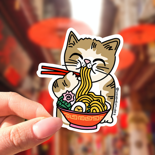 Naklejka kotek ramen
