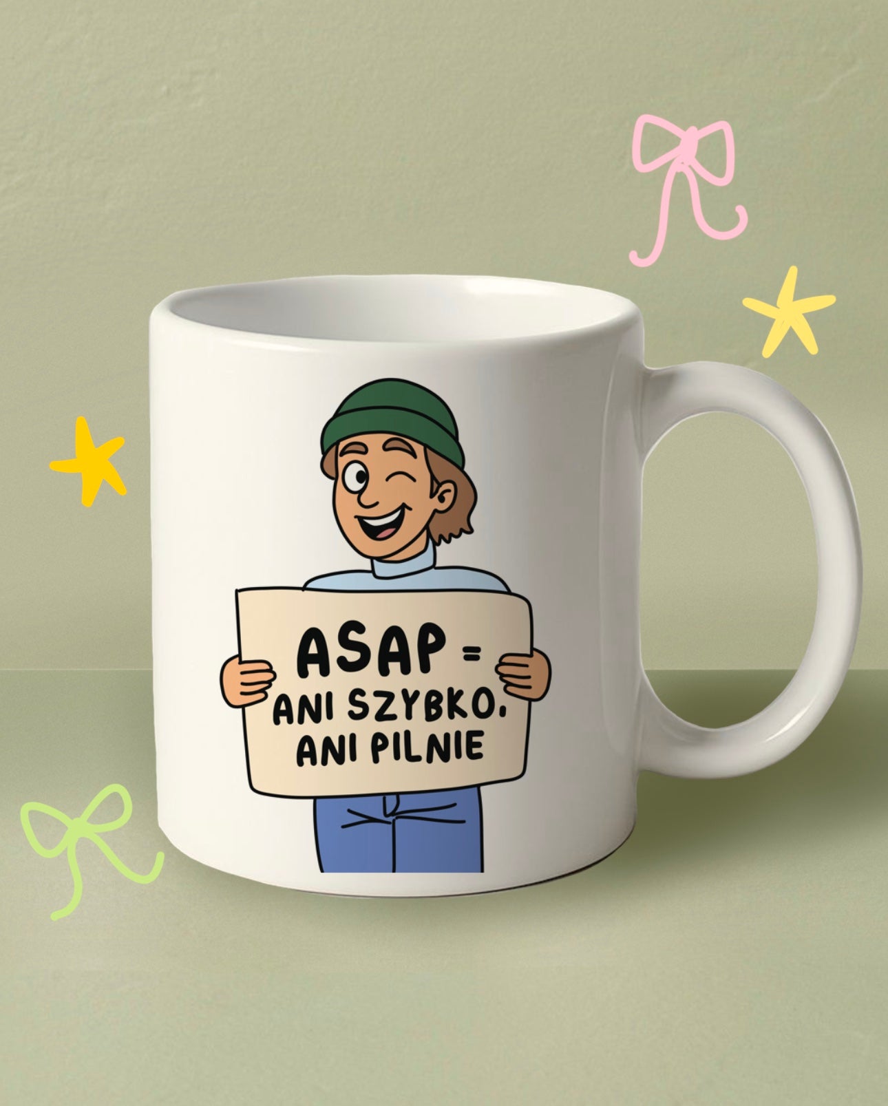 Kubek „ASAP = ani szybko, ani pilnie”