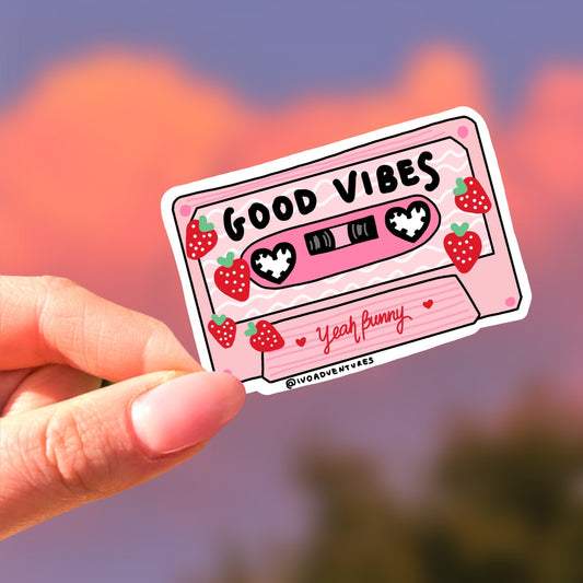 Naklejka - Kaseta Truskawkowa Krowa