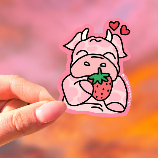 Naklejka Truskawkowa Krowa