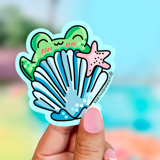 Naklejka - Żabka Muszelka